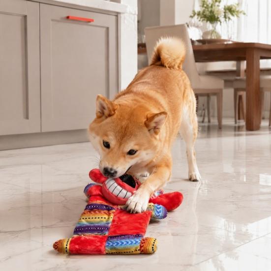 Pet Gifts for Birthdays Interactive Plush Dog Toy, Squeaky Chew Muscle Durable Toys Design, Stuffed Animal Toy Aggressive Chewers Soft
