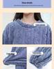 Einfarbiges Damen-Jacquard-Shu-Baumwollfleece-Pyjama-Set - Warm, dick, langärmelig, Homewear für Herbst und Winter.