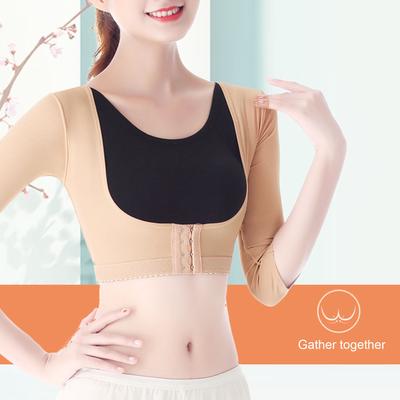 Posture Corrective Shaperwear Women Bust Push Up Body Shaper Short Sleeve Seamless Arm Slimming Underwear Tops