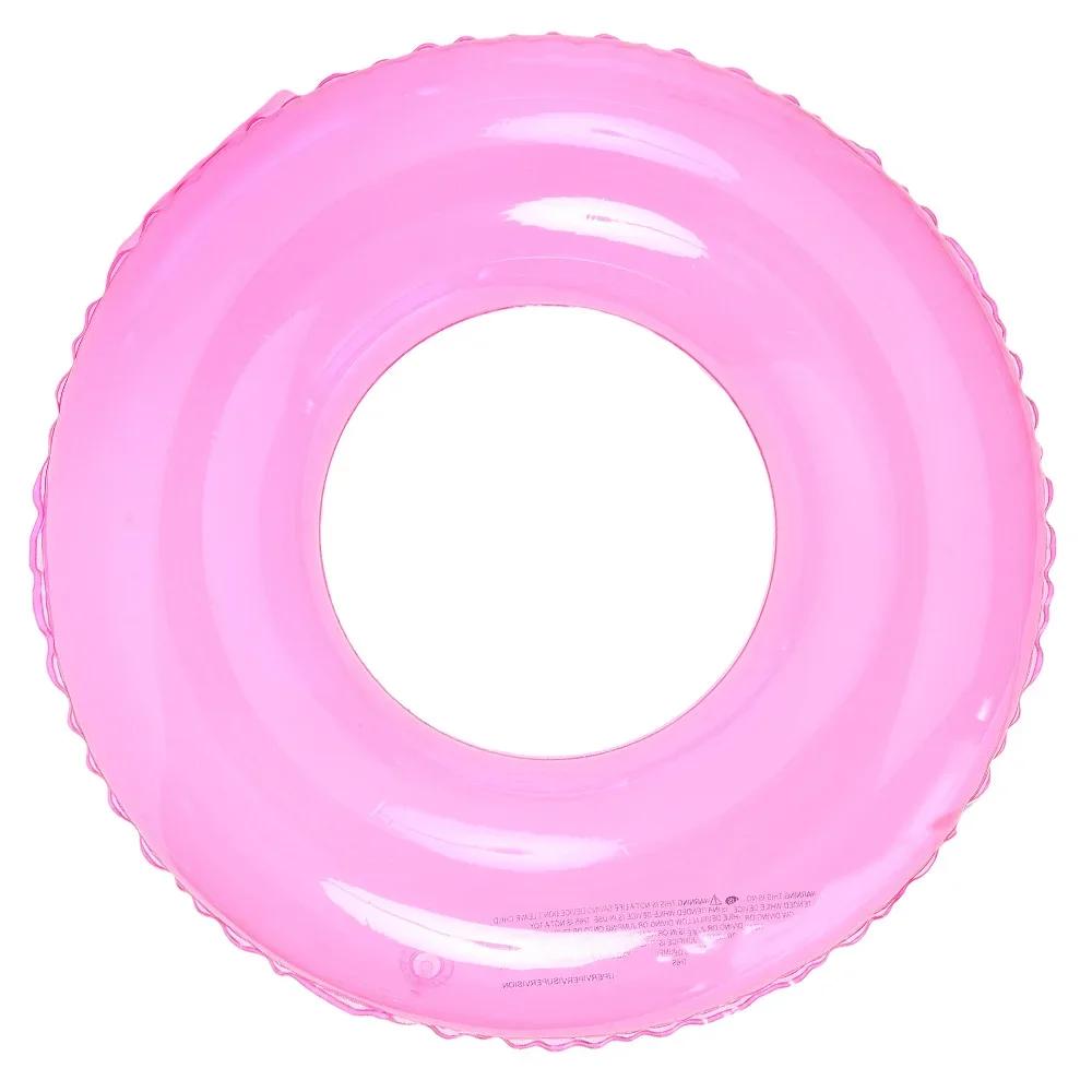

Summer Pool Inflatable Toys with Handle Translucent Beach Swimming Ring Water Park Floating Circle Outdoor PVC Inflatable Toys Model 90 розовый