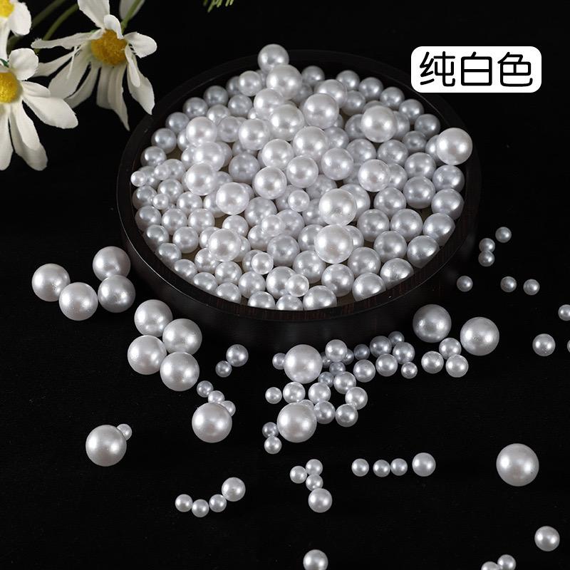 High Quality 3mm-40mm ABS Pearls With Hole Multi Sizes Nonporous Pearl Loose Beads Semicircle Plastic Pearls for Garment