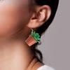 Adorable Resin Succulent Potted Plant Small Pendants Earrings Versatile Charm Ear Jewelry for Fashionable Individuals