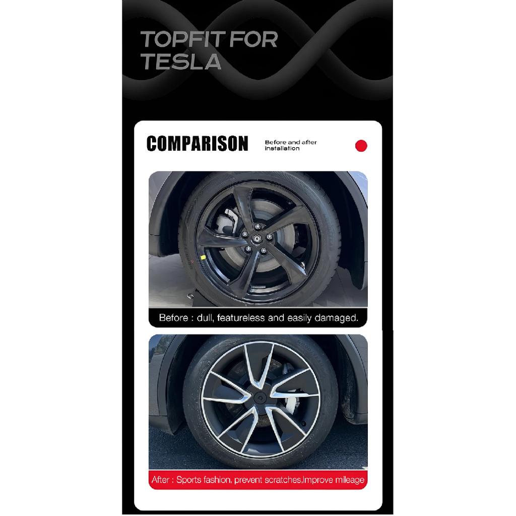 4PCS Hub Cap Car For Tesla Model Y Juniper 19 Inch Wheel Cap Replacement Automobile Wheel Hubcap Full Rim Cover Accessories 2026