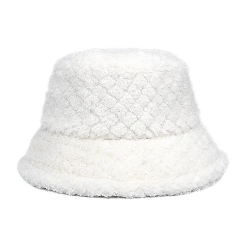 Winter Warm Fur Bucket Caps Women Men Outdoor Keep Warm Fluffy Panama Female Thickened Rabbit Hair Windproof Fisherman Caps