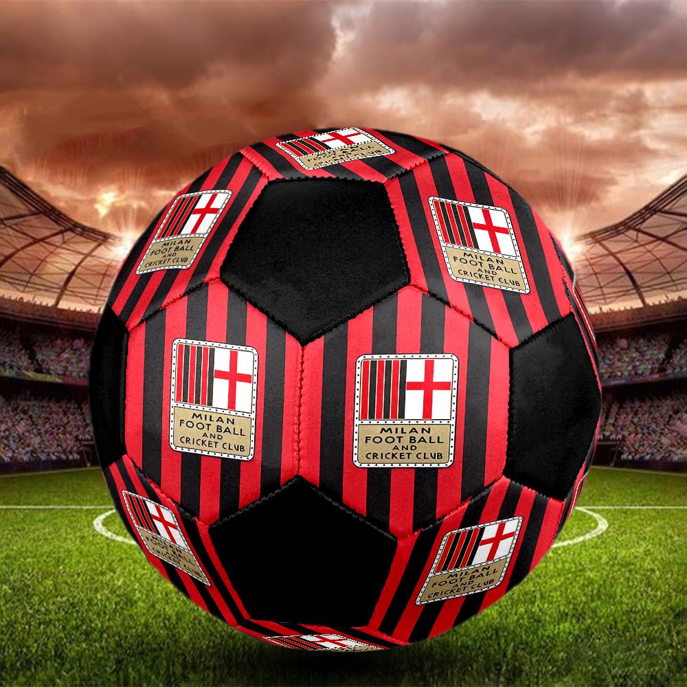 Pallone Calcio a 5 AC Milan Colorato Cucito a Macchina PVC Misura 5 Allenamento di Squadra Pronto per la Competizione Resistente Alto Rimbalzo Fantastico Regalo Sportivo