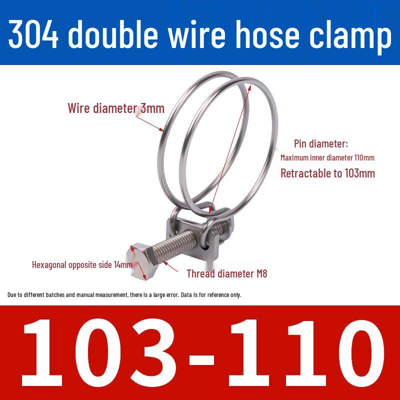 Doppeldraht-Schlauchschelle aus Edelstahl für Feuer-, Wasser-, Gasleitungen - Verdickt