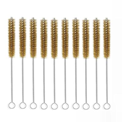10pcs Brass Wire Tube Straws Brushes Bottle Brush Set 20cm Long Wire Brushes for Cleaning Pipe Cleaner Brush Cleaning Tools