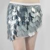 Holographic Sequin Sequin Mini Skirt Lace-Up Design Performance Costume Skirt  Dance Performance
