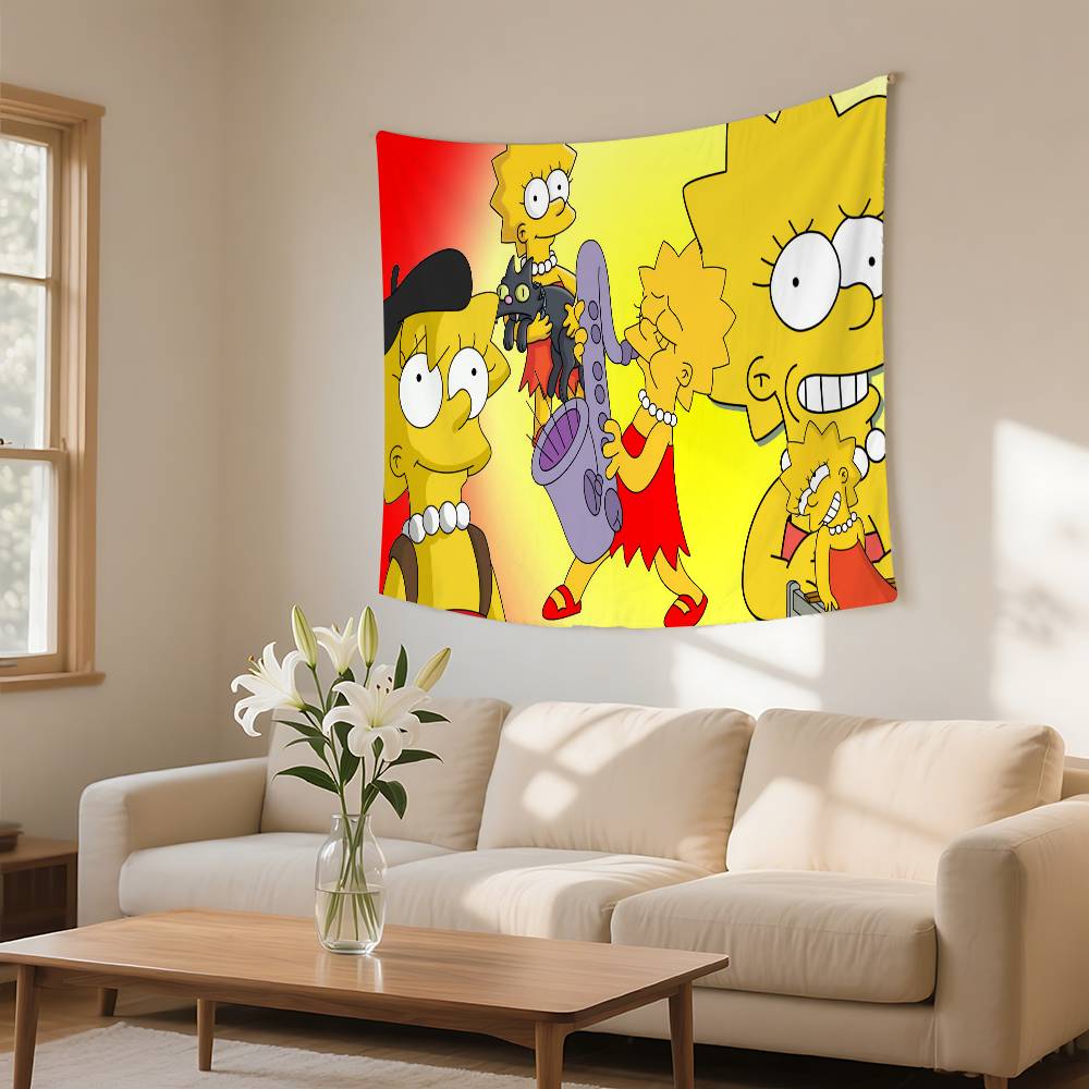 Funny SSimpson Tapestry Wall Hanging Tapestry Art Deco Blanket Curtain Hanging At Home Bedroom Living Room Decor