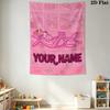 Custom Name Pink Panther Wall Tapestry Aesthetic Wall Hanging Printed Fabric Blanket Decorative Tapestries for Bedroom Living Room Home Decor