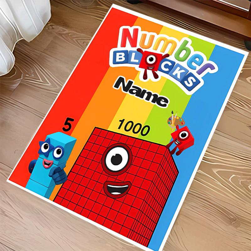 Tappeto Personalizzato con Stampa Numberblocks - Morbido, Lavabile, Antiscivolo, per Interni, Soggiorno, Casa e Ufficio, Tappeto Decorativo