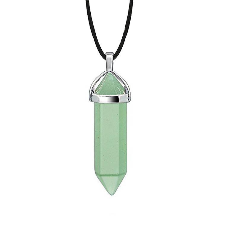 1Pc Hexagon Pillar Stone Necklace Bullet Pendant Choker Necklace Fashion Jewelry Gift