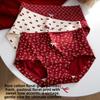 Women's Spring and Autumn New Red Cotton Antibacterial Extended Crotch Probiotic Small Flat Angle Briefs