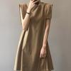 Circyy Kleider für Damen Flatterärmel Weißes Kleid Koreanisch Chic O-Ausschnitt Sommer Süß Lässig A-Linie Mode Schlichte Vestidos