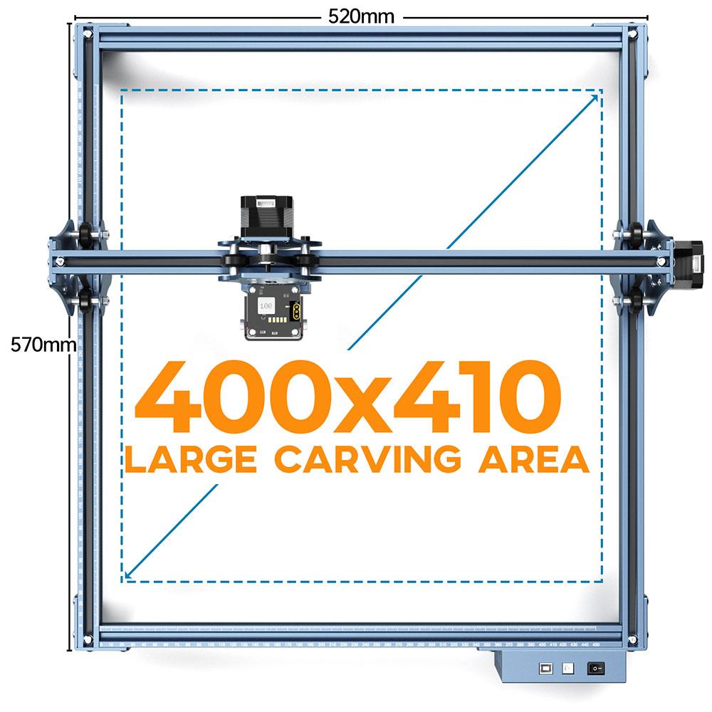 SCULPFUN S9 Pro 10W Dual Laser Engraver, 0.06mm High Precision, 15mm Wood 10mm Acrylic Cutting, 400*410mm (15.7*16.2 inch) - EU Plug