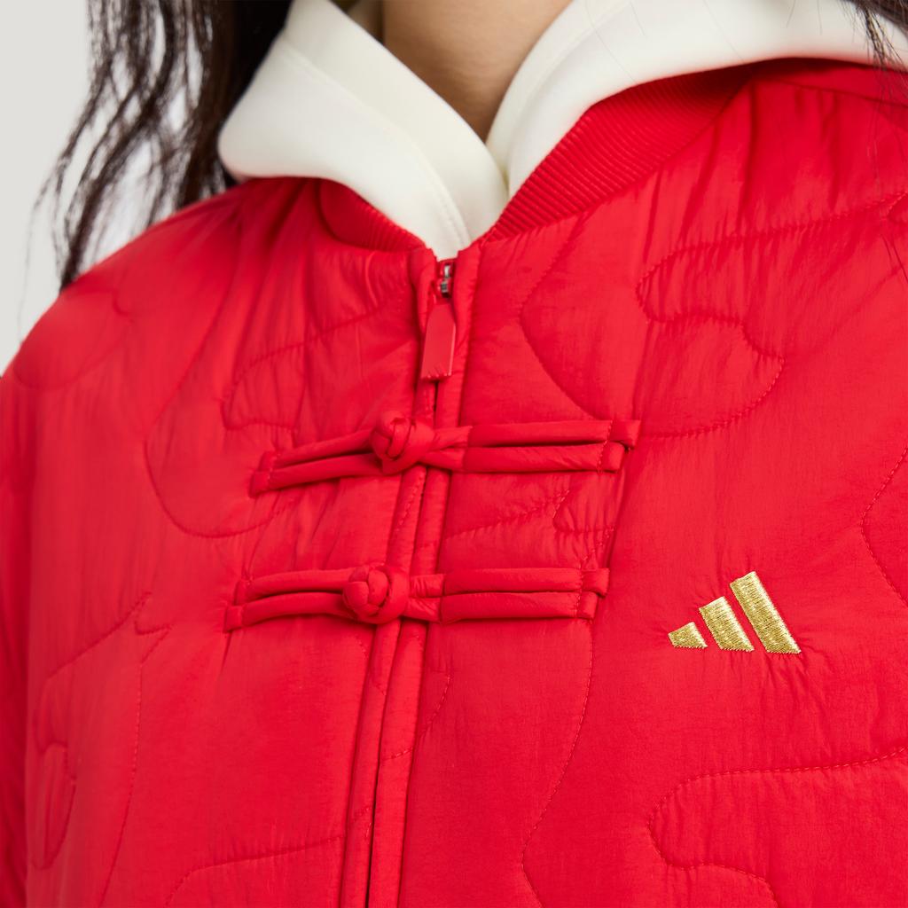 Adidas Cny Fw25 Moderní prošívaná teplá měkká sportovní ležérní bavlněná bunda Unisex bunda KQ5096