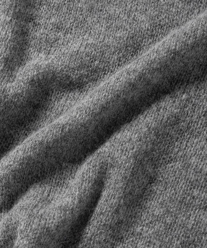 NONBLANK Crop Henley Neck Ls Knit_Melange Grey