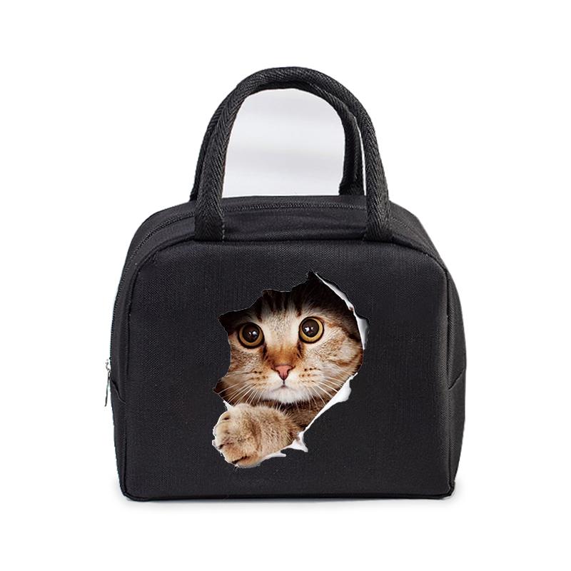 

Lunch Bag for Women Men Insulated Portable 3D Cartoon Cats Multifunctional Bag Thermal Food Container School Kids Picnic Handbag