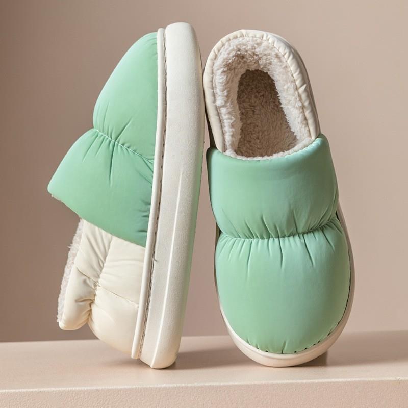 Down cotton slippers autumn and winter bag with non-slip indoor home home thickened warm couple