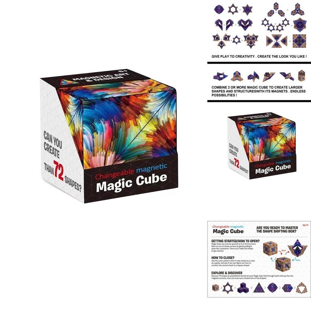 Children's 3d Magnetic Geometric Cube Puzzle Toy Transformable And Interactive