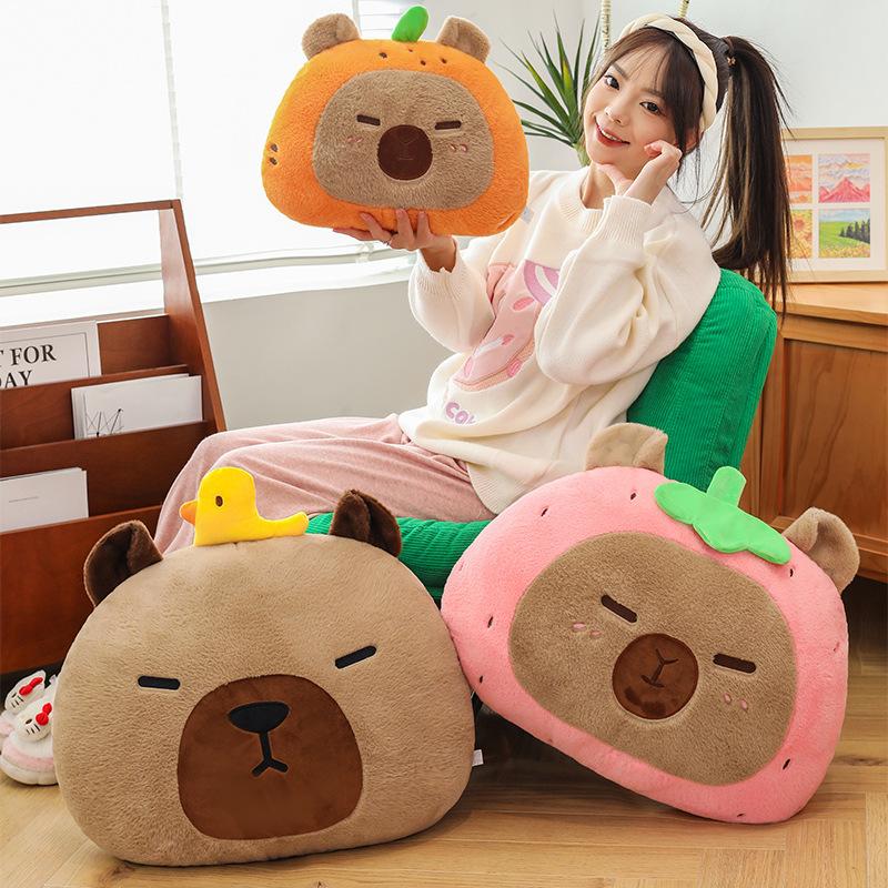Cartoon Creative Kapibala Plush Toy Pillow Capybar Office Tatami Bedside Sofa Seat Cushion