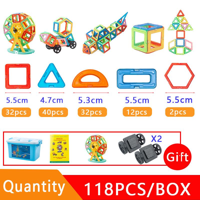 Large Educational Magnetic Tiles - Children's Development Toy for Creative Building and Thinking
