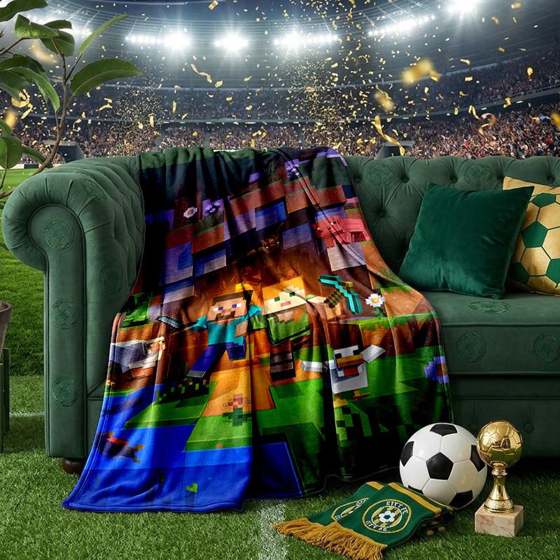 Mine-craft game Blanket Lightweight Ideal Bedding Blanket Perfect for Travel, Camping, Living Rooms, Offices, Sofas, Fan Christmas gift