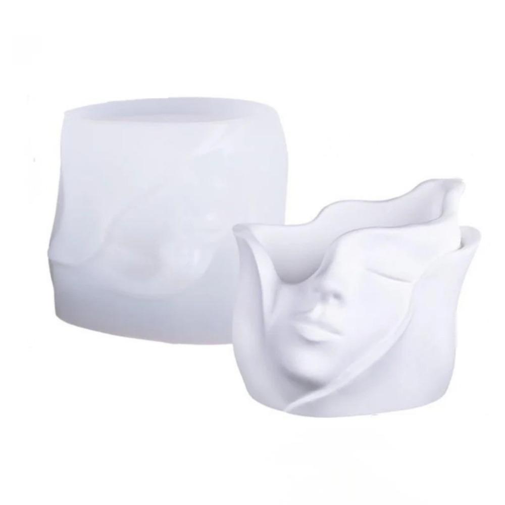 Heat Resistant Face Planter Mold Flexible Flower Pot Mold Unique Silicone Candy Mold  Craft Making