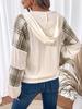 TikTok Europe 2026 Autumn/Winter Women's Plaid Patchwork Lantern Sleeve Hooded Sweatshirt