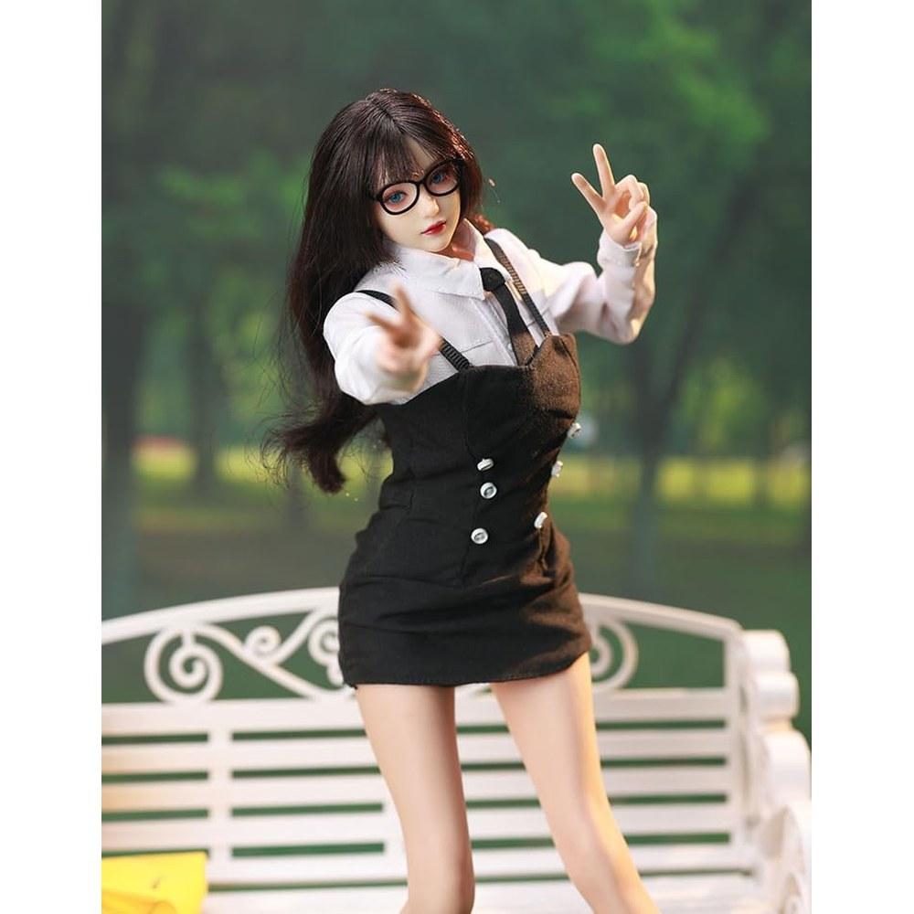 HAMRETHYPPZ 1/6 Female Costume Dress Suit School Uniform Skirt College Student Outfit (Body, Head, Shoes Not Included)