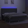 VidaXL Sommier à Lattes de Lit avec Matelas et LED, Lit Rembourré avec Tête de Lit, Lit Double, Lit Adulte de Chambre, 3139062