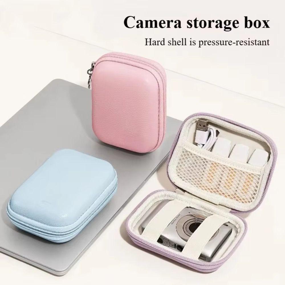 PU Leather Portable Camera Pouch Hard Shell Camera Protective Cover  Accessories Storage