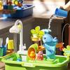 Toddlers Sand And Water Table Toy, with Faucet, Play Food Accessories, Fishing Toy, Kitchen Play Sink Toy with Electric Water Pump for Boys, Girls