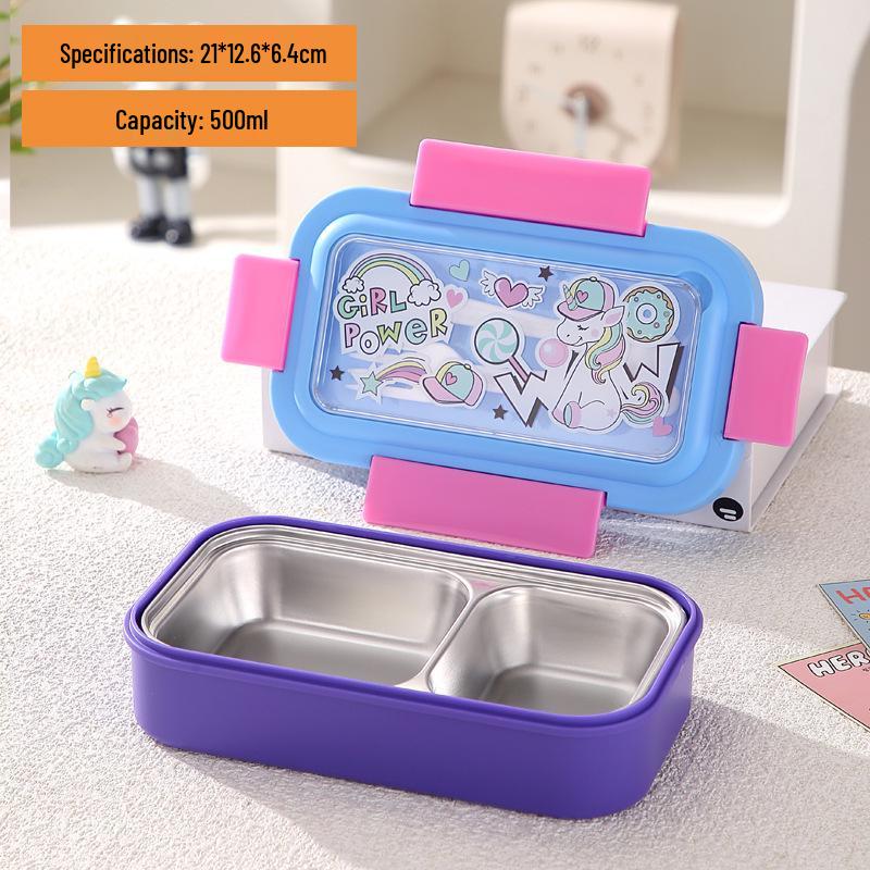 Carina Scatola Pranzo per Studenti a Cartoni Animati - Contenitore Bento e Snack per Bambini