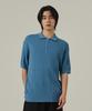 ANALOG MOOD Cable Half-Zip Collar Short-Sleeve Knit (Sky Blue)