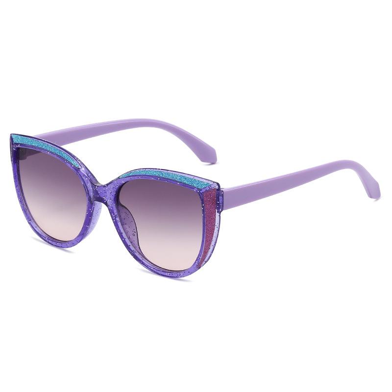 Children's new large-frame cat's eye sunglasses cute baby candy color versatile street photography trendy outdoor sunshade sunglasses