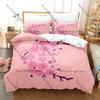 Japanisches Kirschblüten-Bettwäscheset Einzelbett Zweibettbett Vollgröße Queen-Size King-Size Bettwäscheset Schlafzimmer für Erwachsene Bettbezug-Sets Anime-Bettwäscheset