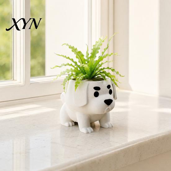 Puppy Planter 2 Pcs Dog Pot, Funny 3D Printed Animal Planter, Desktop Plant Decoration Cute Flower Pot for Home Office Indoor Outdoor Decor
