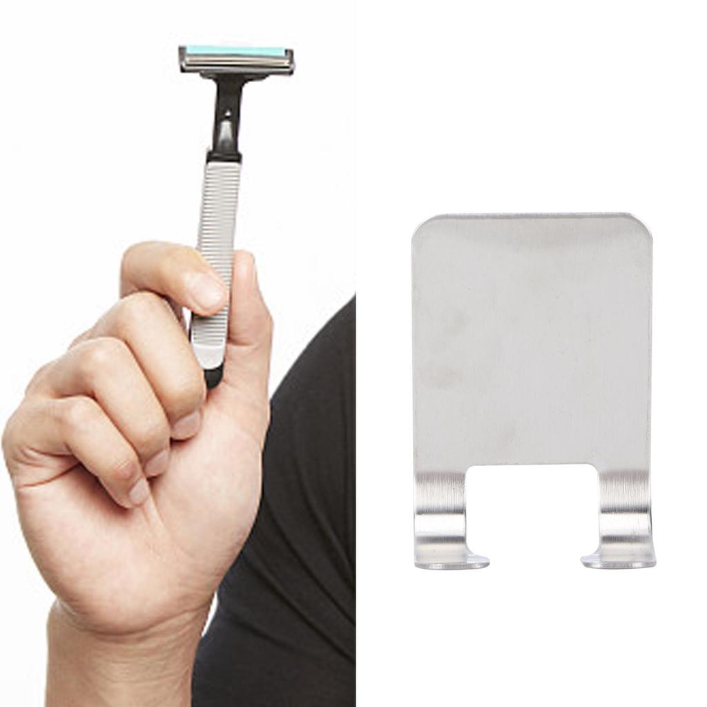 Self Adhesive Stainless Steel Razor Holder Shaver Hook Hanger Stand for Bathroom Kitchen
