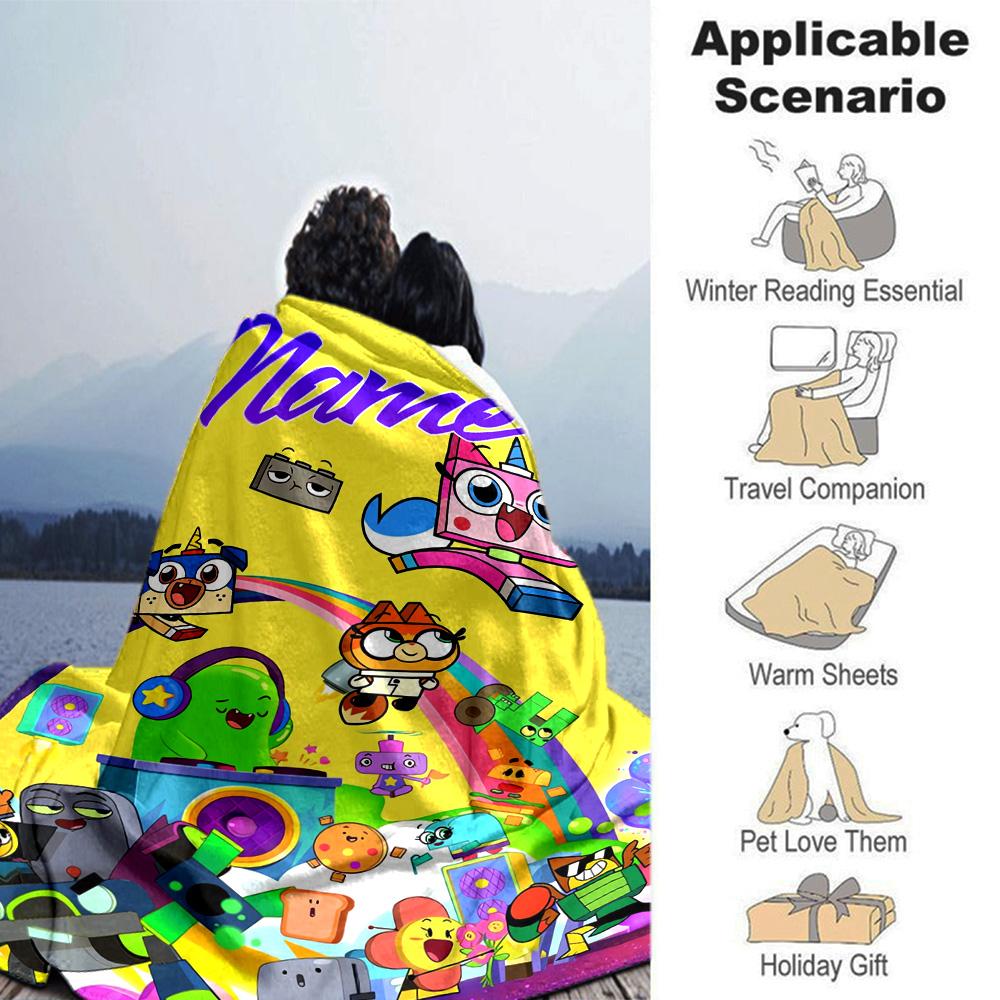 Customiz Name Personality UniKitty Blanket Soft &Warm Sofa Office Bed Travel Lunch Break Blanket, Gift Suitable All Seasons