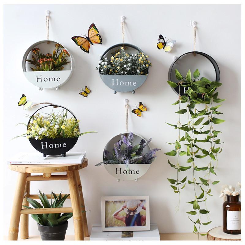 Vase mural rond moderne en fer pour la maison, le salon, la décoration, le restaurant, les bonsaïs, le panier suspendu, le pot de fleurs, les plantes succulentes, les herbes, petit modèle