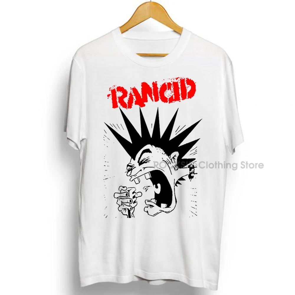 Mens Clothing Pop Punk Rancids Album Cool Skull Print Cotton Tees Short Sleeve Popular Unisex T Shirts Design Tops Streetwear
