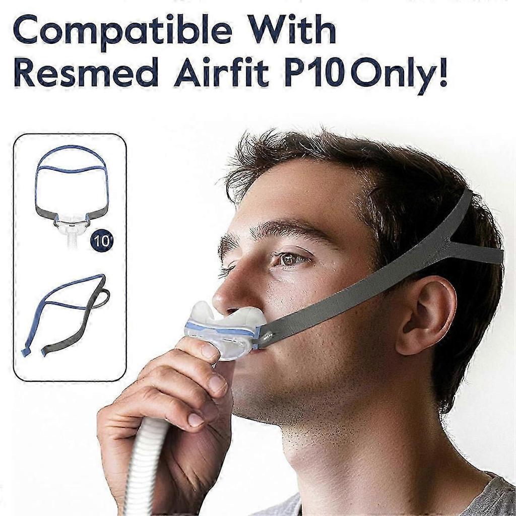 Confezione da 2 Cinghie per Maschera Air Fit P10, Ricambi per Maschera CPAP P10 a Cuscino Nasale, con 6 Clip di Regolazione