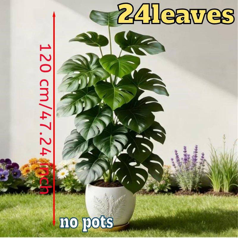 

Велика штучна малайзійська залізна деревина висотою 47,24 дюйма з 24 реалістичними листками, виготовленими з міцного пластику, підходить для внутрішнього/зовнішнього декорування темно-зелений колір