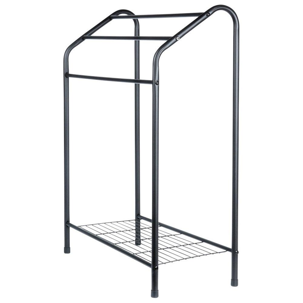 Black Metal Standing Towel Rack