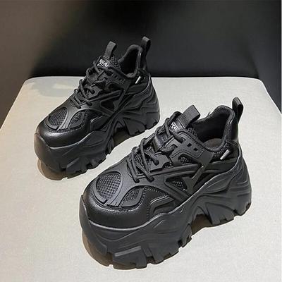 Damen Sommer Plateauschuhe Modische Bequeme Schnürschuhe aus Mesh Sneaker Damen All-Match Wanderschuhe Freizeitschuhe für Damen