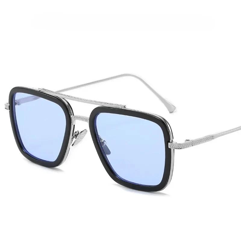 

Square Sunglasses, Retro Double-Bridge Shades for Men Women, Fashion Iron Man Inspired Eyewear United States