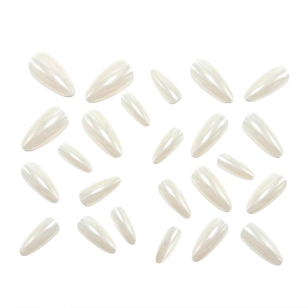 Fashionable Ins Style Electroplated White Moonlight Manicure, Pure Girly Style Pearl White Temperament Wearable Nails