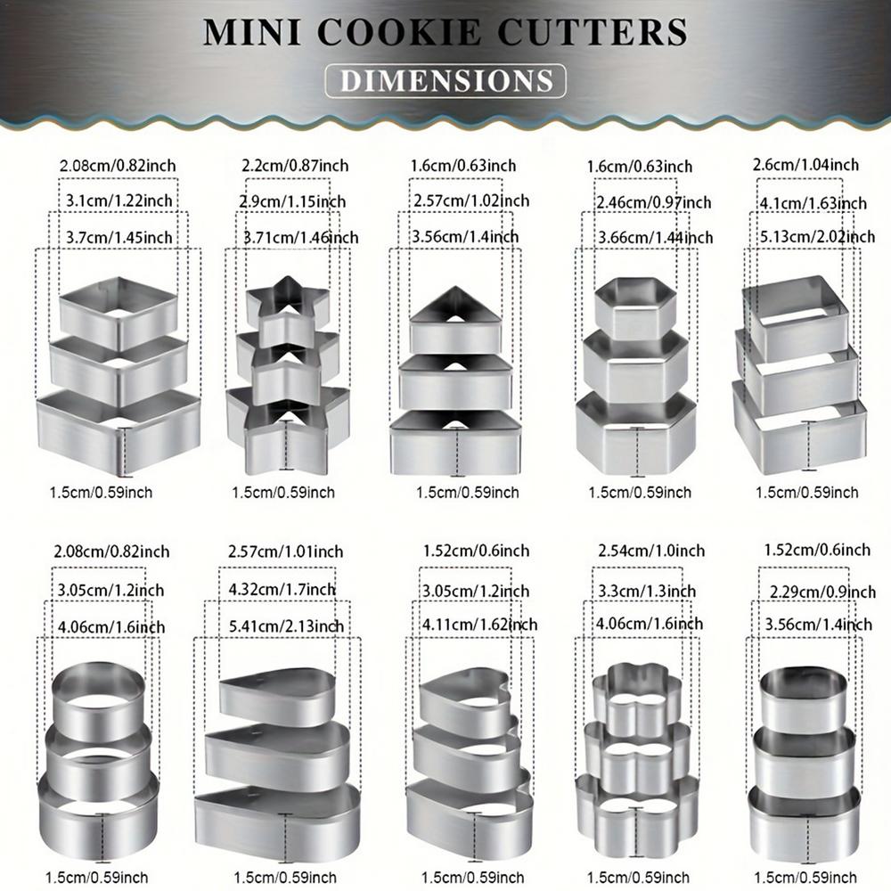 Biscuit Cutter Set Cookie Cutters Mold Variety Pack Flower Molds Sandwich Heart Small Star Round Biscuit Star Geometric Set For