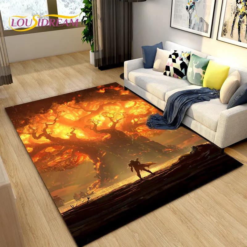 3D WOW, World of Warcraft Spielbereich-Teppich, groß, Teppich für Wohnzimmer, Schlafzimmer, Sofa, Fußmatte, Dekoration, rutschfeste Bodenmatte für Kinder
